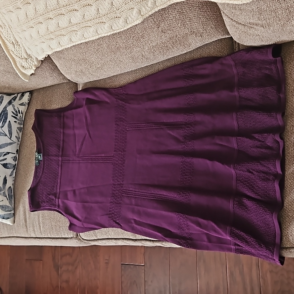 Ralph Lauren plum Marsala sleeveless sweater dress